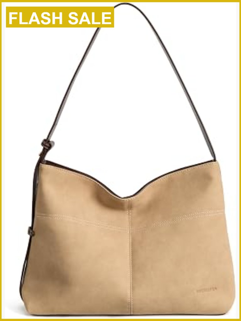 Hobo Bag For Women Suede Vegan Leather Shoulder Crossbody Purse Work Travel